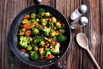 Grilled vegetables from the pan