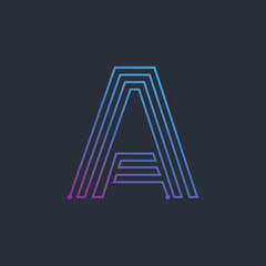 Letter A Technology Abstract logo Template
