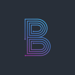 Letter B Technology Abstract logo Template