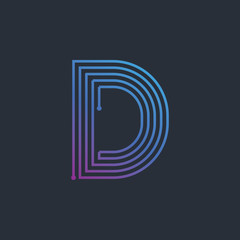 Letter D Technology Abstract logo Template