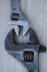 big and small adjustable spanners