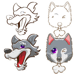 wolf face clipart