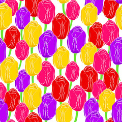 vector illustration pattern flowers tulips