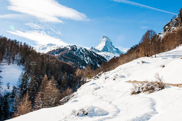 Zermatt, Matterhorn, Furi, Zmutt, Zmuttbach, Alpen, Wallis, Winter, Wintersport, Schweiz