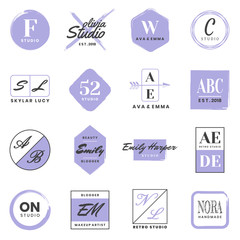 Feminine Vintage Retro Vector Logo for banner
