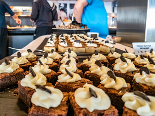 Brownies with peanut butter and chocolate drops