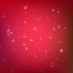 Fototapeta premium Snowflake flying, card or banner with snow elements, flakes confetti scatter. Cold weather winter symbols. EPS 10
