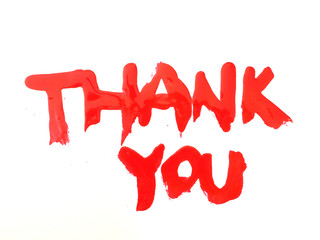 マニキュアで書いた Thank you の文字