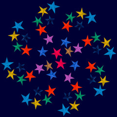  carré d'étoiles papier sur fond noir 