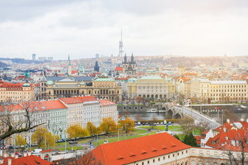 Fototapeta na wymiar Beautiful cityscape view of Prague city,Czech Republic 