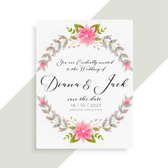 Fototapeta na wymiar floral wedding invitation card elegant template