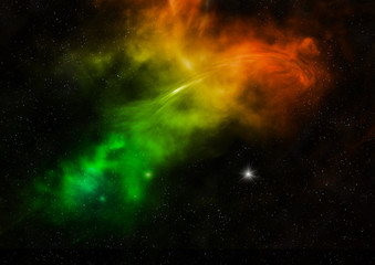 Being shone nebula. 3D rendering