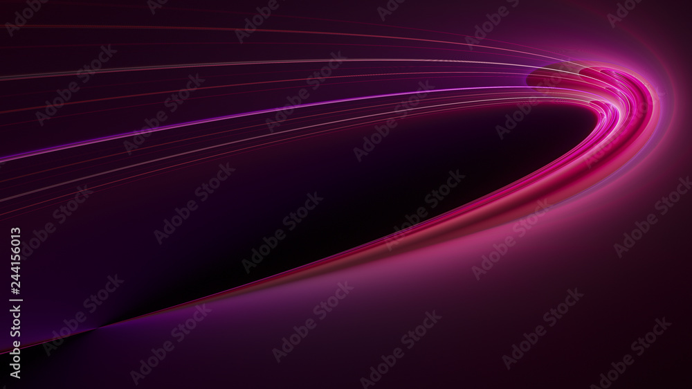 Poster abstract red background element on black. fractal graphics. three-dimensional composition of glowing