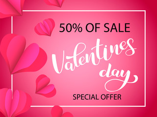 Vector illustration. Valentine's Day Sale lettering.