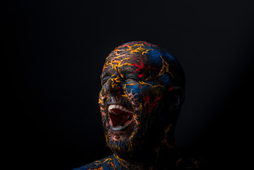 Creative Man's  Face art Makeup