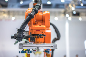 robot arm in factory