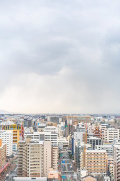 City Skyline View In Hakata Port, Fukuoka Japan