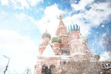 Obraz premium Winter landscape in the Russian capital Moscow
