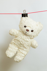 Toy hanging on red rope