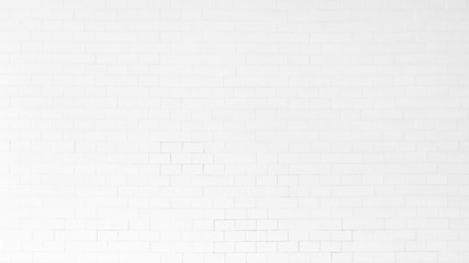 White painted old aged brick tile wall texture background