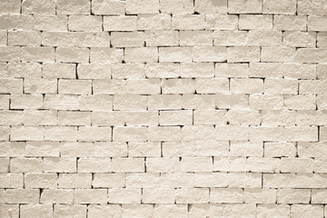 Brick wall pattern texture background painted in light cream color