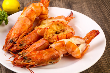 Grilled tiger prawn