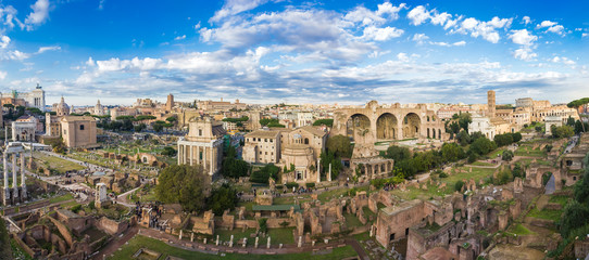 Fototapeta na wymiar Forum in Rome, Italy, panorama