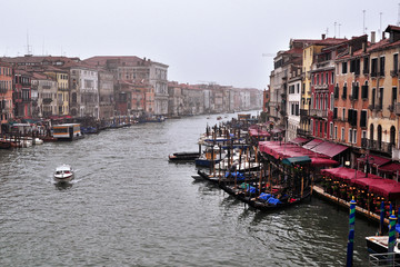 Grand Canal in Venice. Most famous view from Realto bridge
