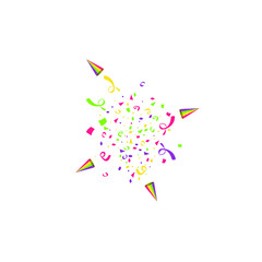 Vector confetti. Festive illustration. Party popper isolated on white background