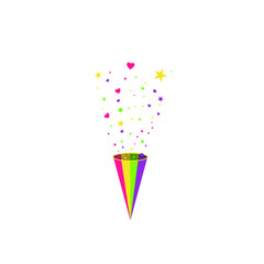 Vector confetti. Festive illustration. Party popper isolated on white background