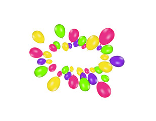 Air balloons isolated. Color composition of vector realistic balloons isolated on white background. Balloons isolated. Festive vector illustration