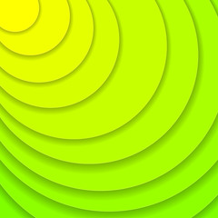 Colored paper waves, abstract, geometric background texture layers of depth in shades of UFO green. Paper cut style.  Vector EPS 10 illustration.