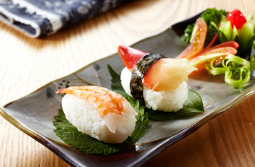 Delicious Japanese food, salmon sashimi