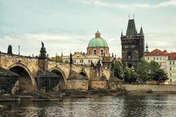 View on Vltava river in Prague, Czech Republic
