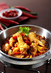 Delicious Chinese cuisine, fried chicken with chili