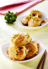 Delicious Chinese cuisine, tofu stuffed