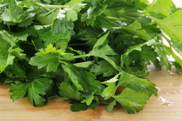 A bunch of green parsley