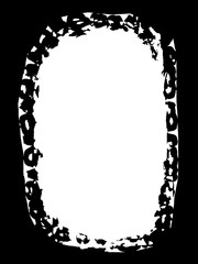 Abstract Decorative Black & White Edge. Type Text Inside, Use as Overlay or for Layer Mask