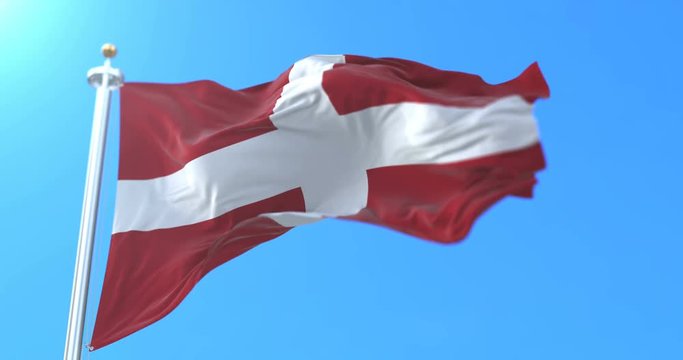 Flag of the italian city of Como in the region of Lombardy, Italy. Loop
