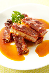 Delicious Chinese cuisine, grilled ribs
