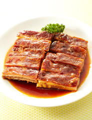 Delicious Chinese cuisine, grilled ribs