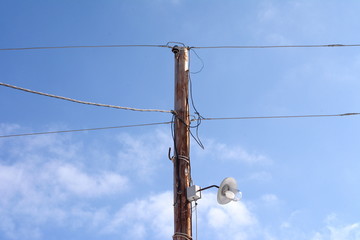 Overhead assorted cable pole. 