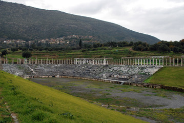 The ancient stadium in Messene, Greece