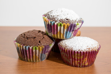 Cupcakes on a wood table
