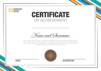 Certificate template on white color