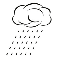 Rain linear icon. Rain concept stroke symbol design.