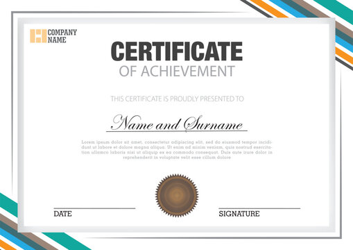 Certificate template on white color