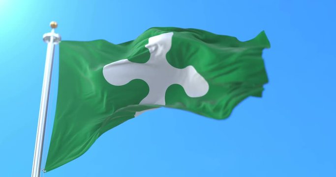 Flag of the italian region of Lombardy, Italy. Loop