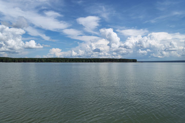 beautiful cloudscape over river Ob