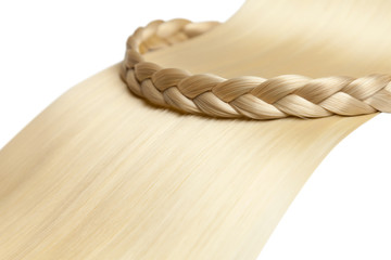 Closeup on luxurious glossy blonde hair
